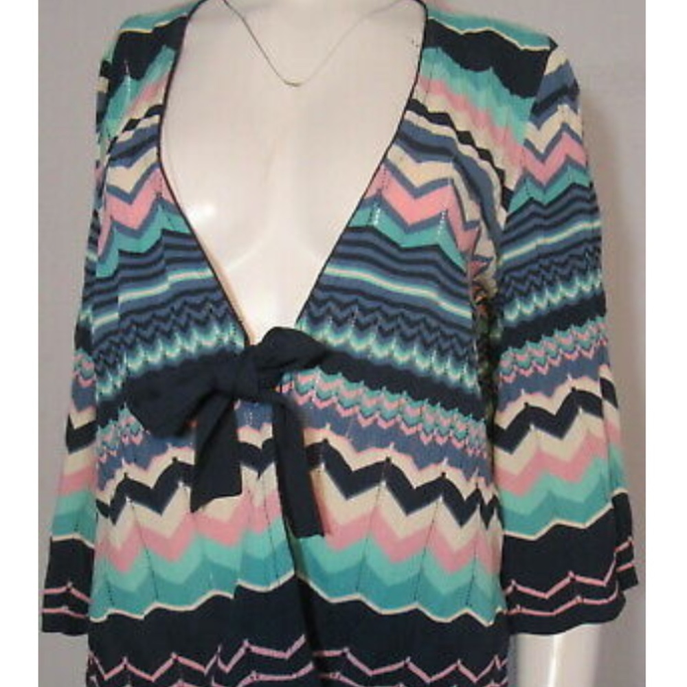 NWT aldomartins multicolor striped open cardigen
